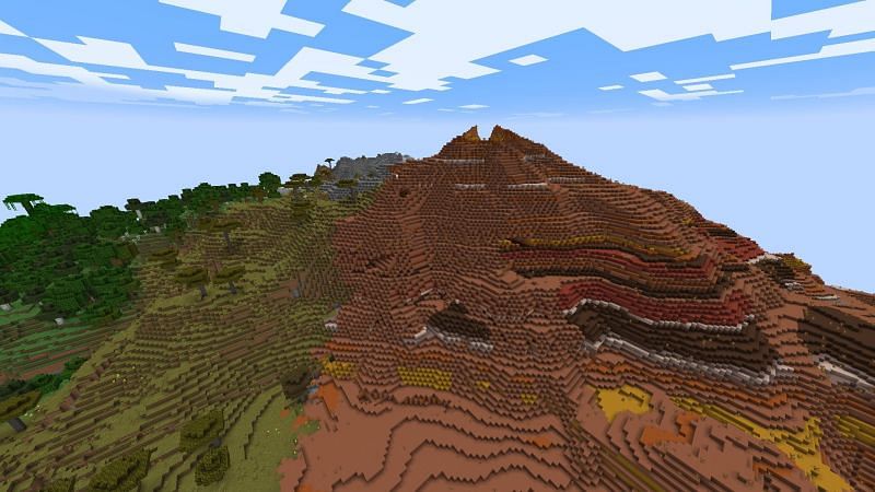 A stony peaks mountain biome (Image via Minecraft)